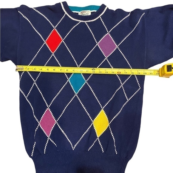 SMITH'S OF BERMUDA ARGYLE VINTAGE LONG SLEEVE COTTON SWEATER SIZE  42/Medium - Picture 10 of 12